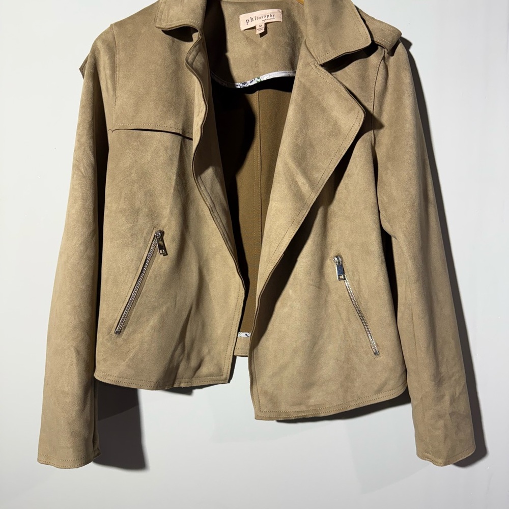 Philosophy Beige Leather Jacket